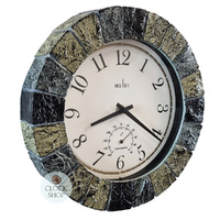 26cm Bowfell Indoor / Outdoor Slate Effect Wall Clock With Temperature By ACCTIM image