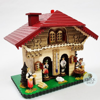 20cm Chalet Weather House With Beer Drinker & Maid By TRENKLE image