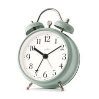 12cm Shefford Sage Green Double Bell Analogue Alarm Clock By ACCTIM image