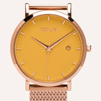 Rose Gold Nightingale Nurses Watch with Saffron Yellow Dial By Coluri image