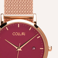 Rose Gold Kahlo Watch with Scarlet Red Dial By Coluri image