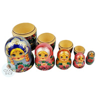 Floral Russian Dolls- Multi-Coloured 18cm (Set Of 5) image