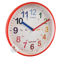 20cm Wickford Red Children's Time Teaching Wall Clock By ACCTIM image