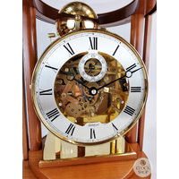 39cm Cherry Mechanical Skeleton Table Clock With Triple Chime By KIENINGER image