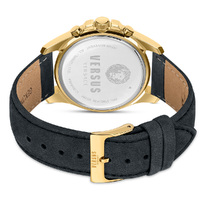 Chrono Lion Gold Watch With Black Dial & Leather Strap By VERSACE image