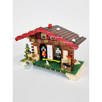 12cm Chalet Weather House With Deer & Water Trough By TRENKLE image