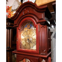 207cm Mahogany Grandfather Clock With Triple Chime & Shelves By SCHNEIDER image