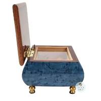 Blue Wooden Music Box With Edelweiss Flowers- Small (Edelweiss) image