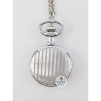 25mm Rhodium Womens Pendant Watch With Striped Crest By CLASSIQUE (Roman) image