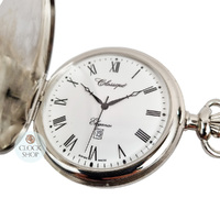 48mm Rhodium Unisex Pocket Watch With Striped Crest By CLASSIQUE (Roman) image