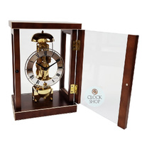 26cm Walnut Mechanical Table Clock With Bell Strike By HERMLE image
