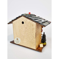 18cm Chalet Weather House With Dog & Small Clock By TRENKLE image