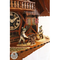 Lumberjack & Horse Logger 8 Day Mechanical Chalet Cuckoo Clock 56cm By SCHNEIDER image