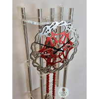60cm Red Bicycle Chain Pendulum Wall Clock By HERMLE image