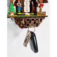 16cm Chalet Weather House Tudor Style With Key Hanger By TRENKLE image
