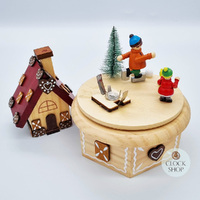 16cm Gingerbread House Wooden Music Box & Incense Smoker (Oh Christmas Tree) image