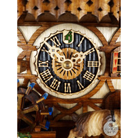 Angry Goats & Water Wheel 1 Day Mechanical Chalet Cuckoo Clock With Dancers 34cm By HÖNES image