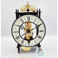 24cm Black & Brass Mechanical Skeleton Table Clock With Bell Strike By HERMLE image