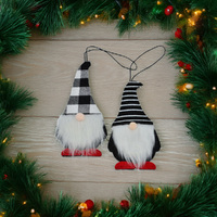 14cm Black & White Gnome Hanging Decoration- Assorted Designs image