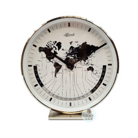 19cm Silver Multiple Time Zone World Clock By Hermle image