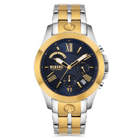Chrono Lion Silver & Gold Watch With Blue Dial By VERSACE image