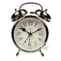 12.5cm Pembridge Antique Silver Double Bell Analogue Alarm Clock By ACCTIM image