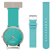Silver Nightingale Nurses Watch with Turquoise Green Dial + Turquoise Green Band image