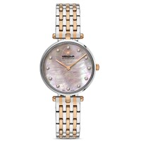 30mm Maggia Silver & Rose Gold Womens Swiss Quartz Watch With Mother Of Pearl Dial By HANOWA image