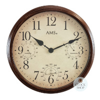 42cm Indoor / Outdoor Round Wall Clock With Weather Dials By AMS image