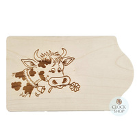 Wooden Chopping Board (Cow & Flower) image