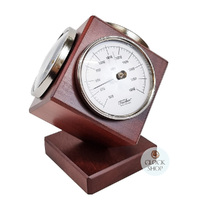 15cm Mahogany Weather Station Cube With Barometer, Thermometer, Hygrometer By FISCHER image