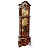 207cm Walnut Grandfather Clock With Calendar Dial & Shelves By SCHNEIDER image