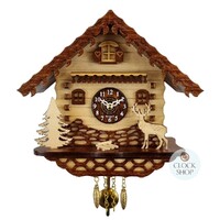 Forest Cabin Battery Chalet Kuckulino With Deer 18cm By TRENKLE image