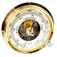 15cm Gold Barometer Insert With Flange and Ivory Dial By FISCHER image