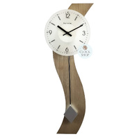 70cm Beige Wave Modern Wall Clock With Pendulum By HERMLE image