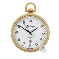 43mm Gold Unisex Pocket Watch With Open Dial By CLASSIQUE (White Arabic) image