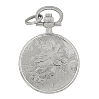 23mm Rhodium Womens Pendant Watch With Floral Engraving By CLASSIQUE (Roman) image