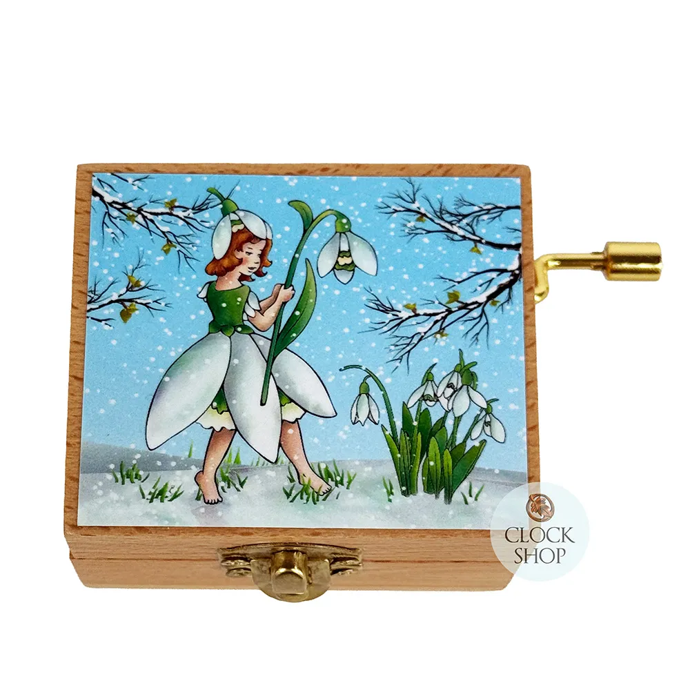 Wooden Hand Crank Music Box- Snowdrop Flower Children (Vivaldi- Spring) image