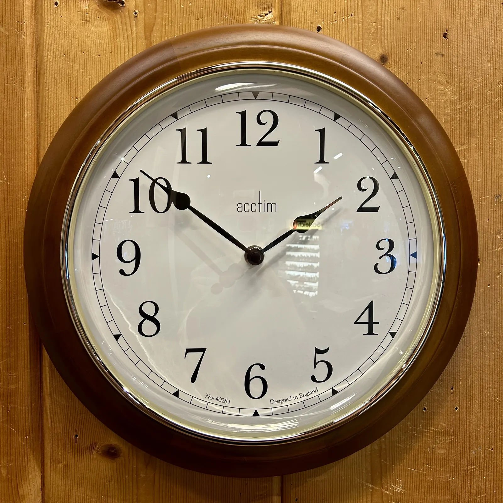 31cm Winchester Oak Wall Clock By ACCTIM (Blemish On Glass) image