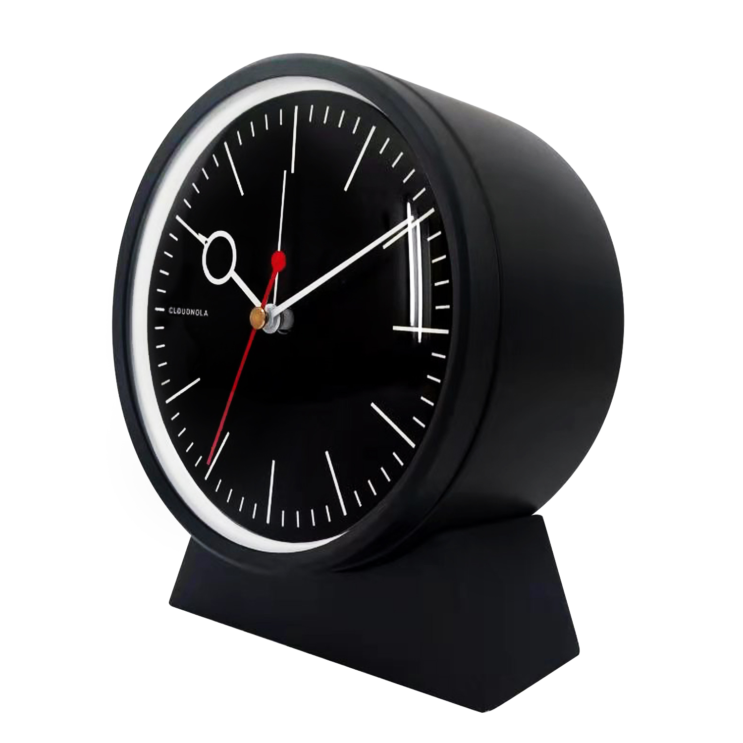 13.5cm Bloke Black Silent Analogue Alarm Clock By CLOUDNOLA Cloudnola Clock Shop Australia