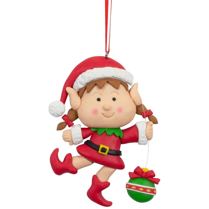 13cm Christmas Elves Hanging Decoration- Assorted Designs image