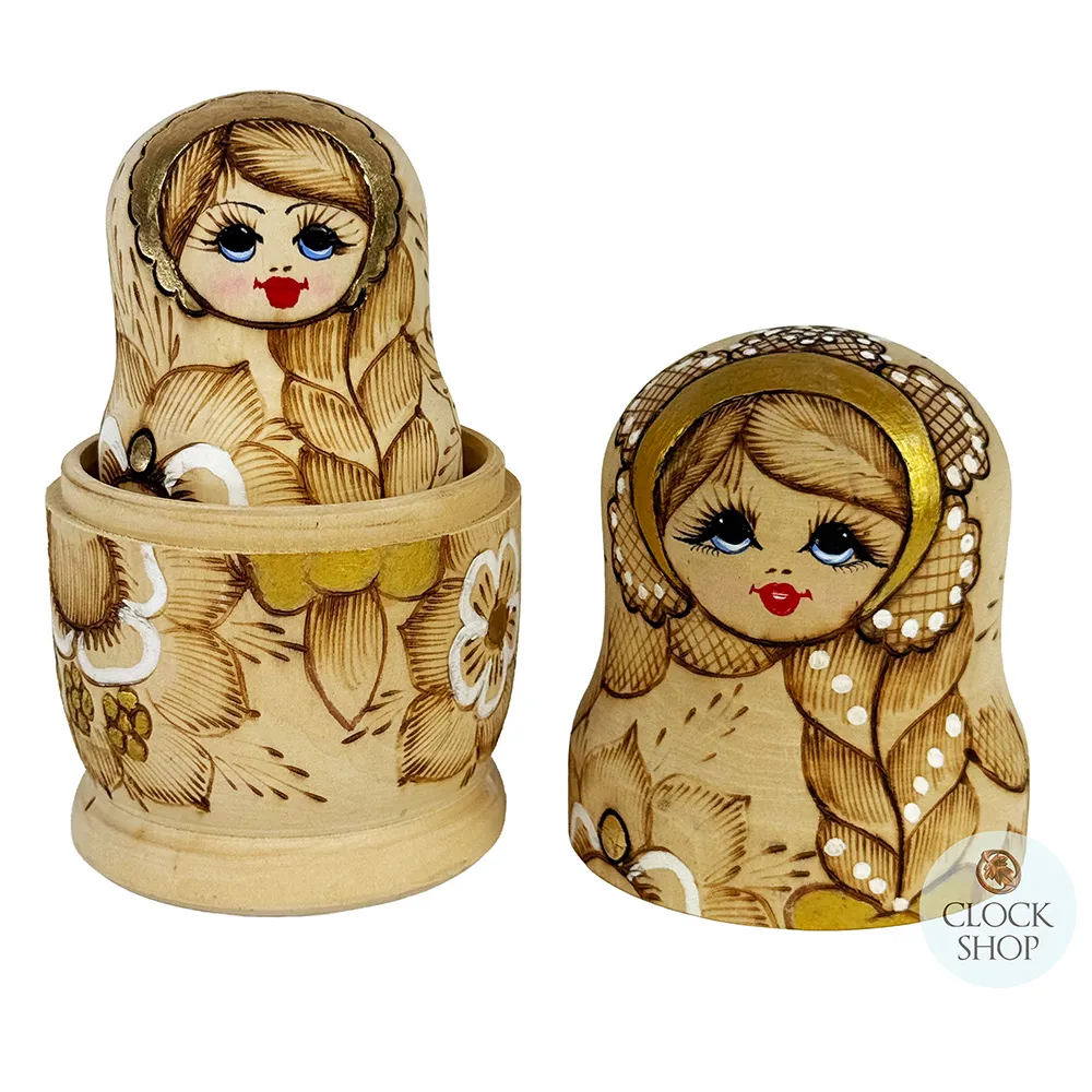 Woodburn Russian Dolls- Gold 18cm (Set Of 5) image