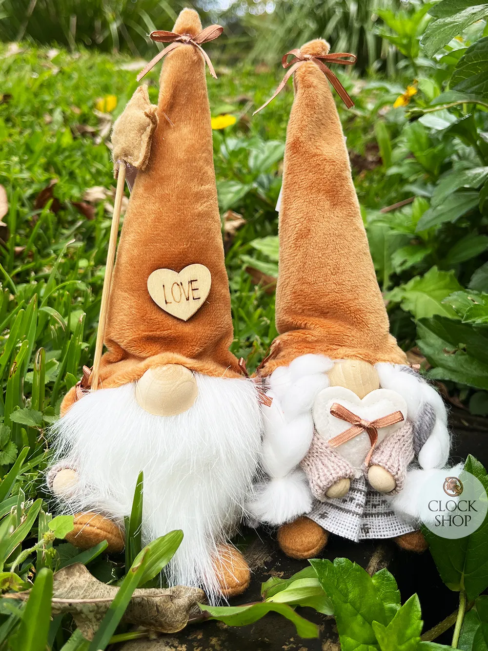 Rosie & Robin Oakensong | 22cm Coral Felt Gnome With Fluffy Hat | Boy Or Girl image