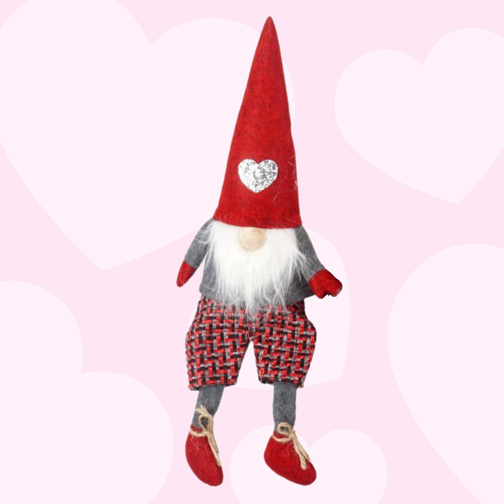 Harold & Hazel Hawthornberry | 27cm Red Tartan Sweethearts Gnome - Boy Or Girl image