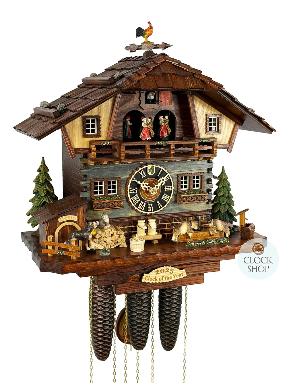 Clock Of The Year 2025 8 Day Mechanical Chalet Cuckoo Clock With Dancers By HÖNES image