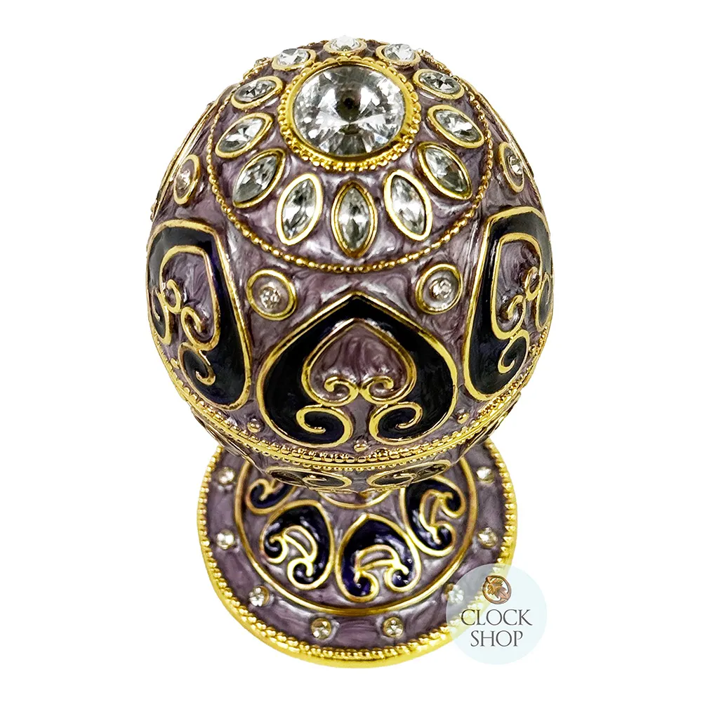 Lilac & Gold Egg Shaped Music Box (Beethoven- Fur Elise) image