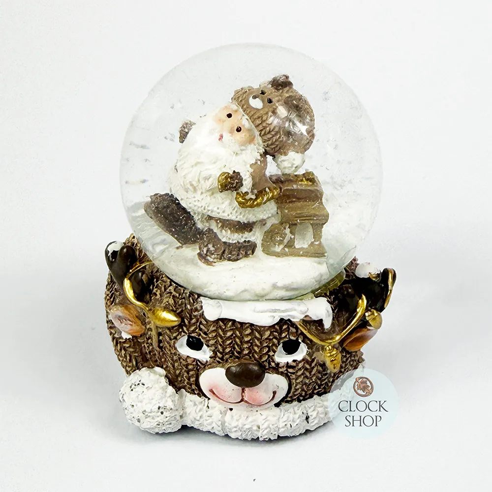 6cm Teddy Bear & Santa Claus Snow Globe- Assorted Designs image