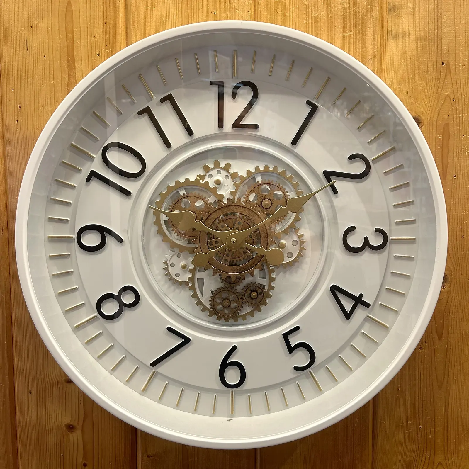 53cm Celestial White Moving Gear Wall Clock By COUNTRYFIELD (Cosmetic Imperfections) image