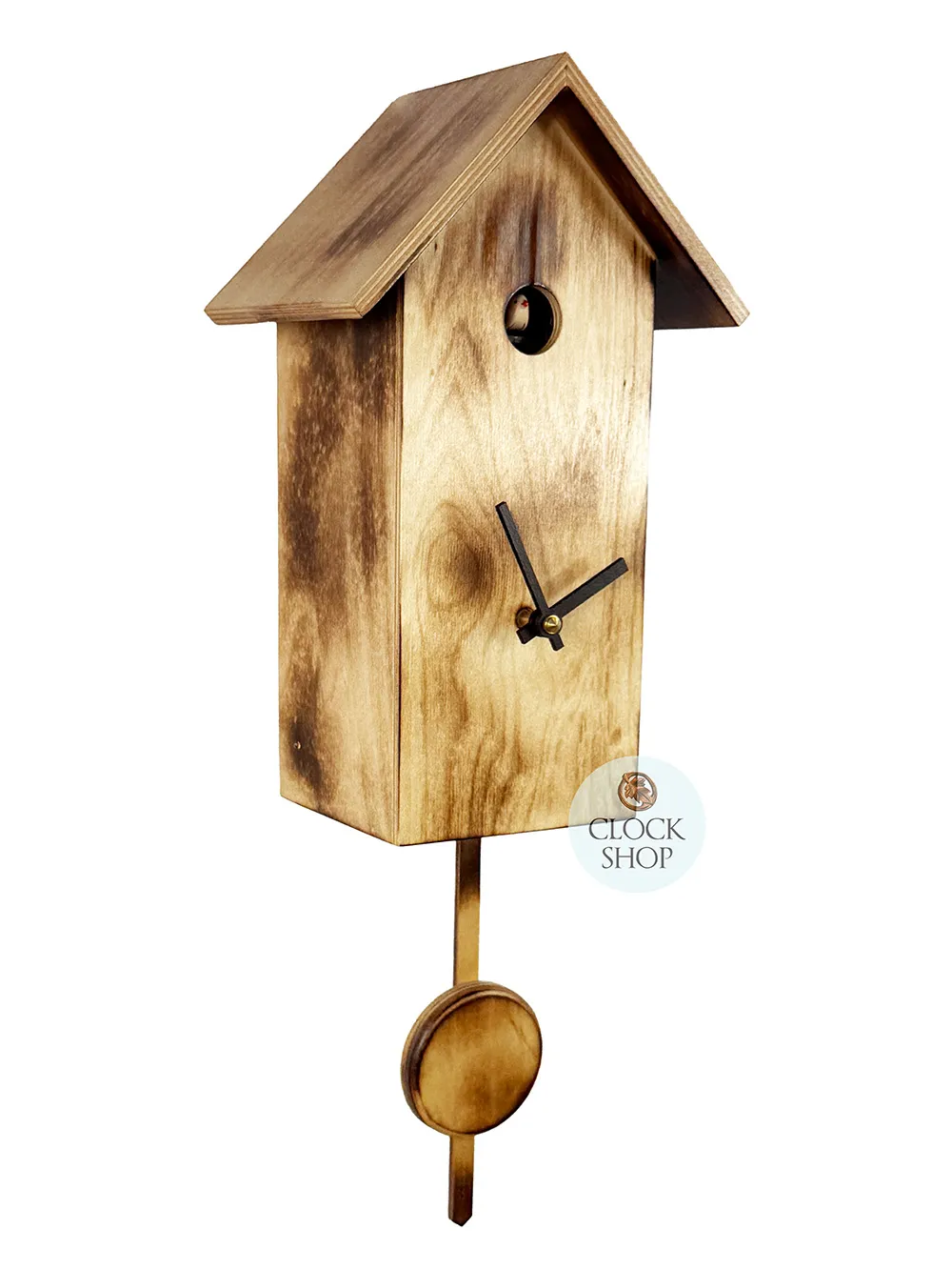Brown Bird House Battery Modern Cuckoo Clock With Burnt Finish 29cm By ENGSTLER image