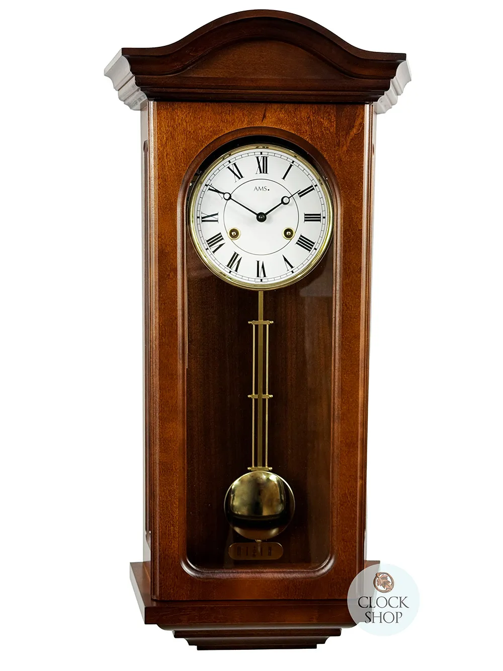 67cm Walnut 8 Day Mechanical Bim Bam Wall Clock By AMS image
